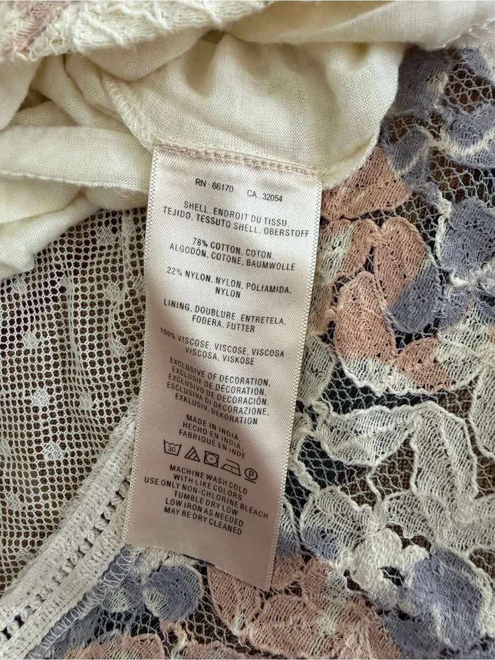 Anthropologie Meadow Rue Boho Dotted Mesh Lace Floral Peasant Blouse small EUC